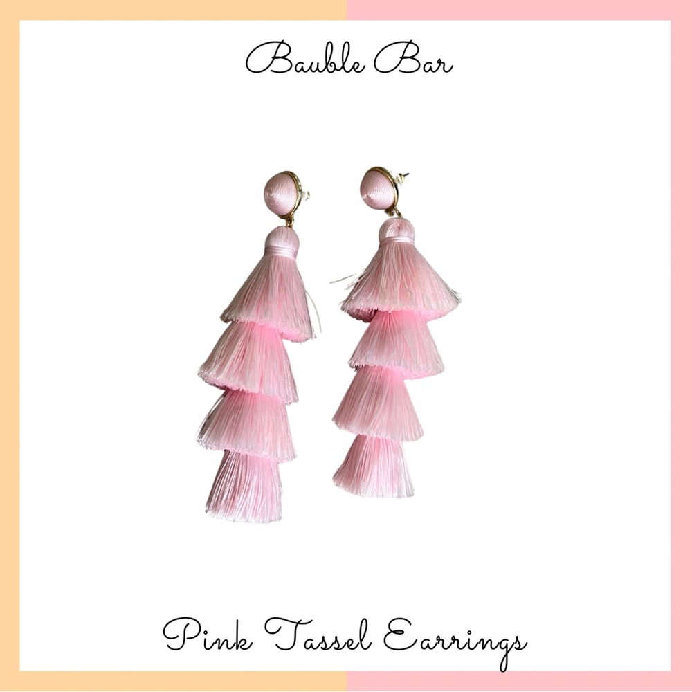 Baublebar Light Pink Tassel Earrings